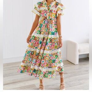 Colorful Patterned Maxi Dress